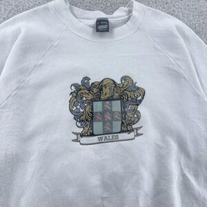 Vintage Wales Crest Sweatshirt Mens Small/Medium United Kingdom Made in USA 90s